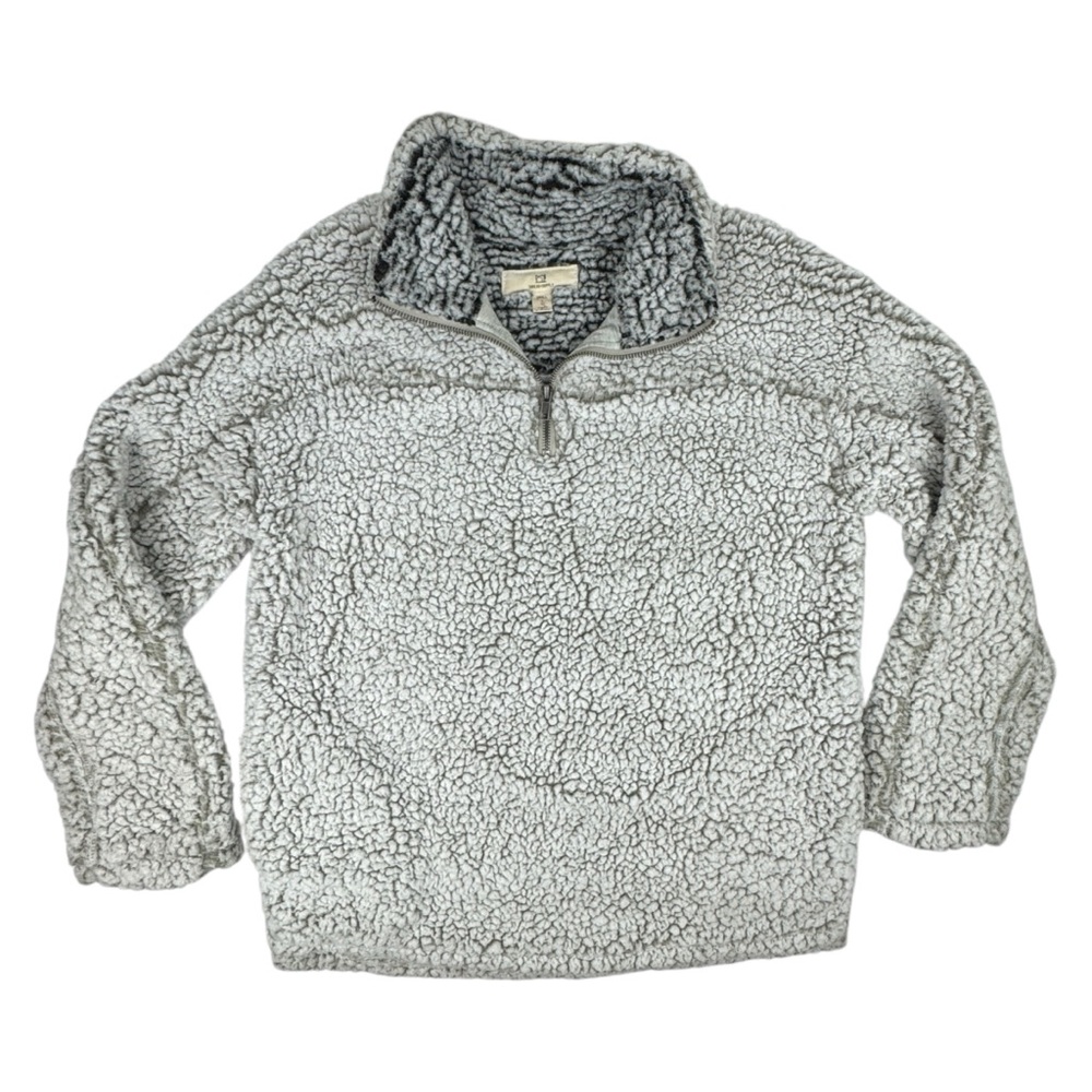 Thread & Supply Faux Sherpa Sweater Sweatshirt Women's Small Cozy Soft Gray Warm